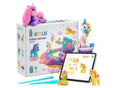 HEY CLAY Hey Clay Mavrični samorogi, plastična masa + dodatki, penasta glina za modeliranje, 15 barv