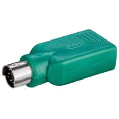 Goobay USB-A (Ž) na Mini-DIN 6 PS/2 (M) miška/tipkovnica zelen adapter