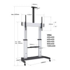 Manhattan 60" do 100" 100KG monitor večnamenski voziček nosilec stojalo