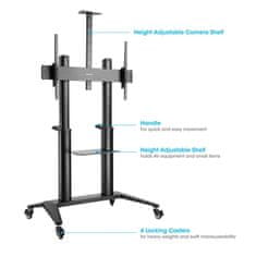 Manhattan 70" do 120" 140KG monitor 10 - 5° nagib 90° rotacijski večnamenski voziček nosilec stojalo