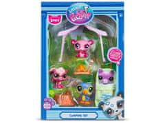HASBRO Littlest Pet Shop Komplet figuric za kampiranje, živali + dodatki, premične figurice 4+