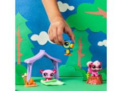 HASBRO Littlest Pet Shop Komplet figuric za kampiranje, živali + dodatki, premične figurice 4+