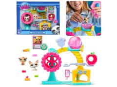 HASBRO Littlest Pet Shop Komplet figuric Fun Factory, živali + dodatki, premične figurice 4+