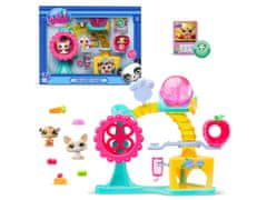 HASBRO Littlest Pet Shop Komplet figuric Fun Factory, živali + dodatki, premične figurice 4+