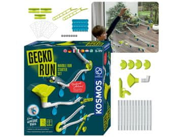 TM Toys Gecko Run Prilagodljiva navpična steza za kroglice Kosmos - začetni set, gradbena igrača 8+