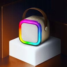 Dexxer Aku. 1200mAh karaoke zvočnik Bluetooth 5.3 2x mikrofon LED RGB