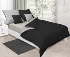 shumee Dvostranska posteljna garnitura iz satena 140x200 + 70x80 siva/črna MATEX