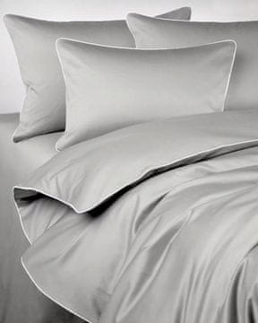 shumee Satenasta posteljnina SAN ANTONIO, svetlo siva z belim robom, 160x200 MARO HOME
