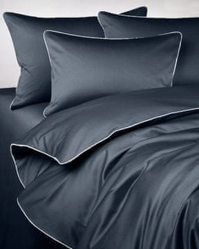 shumee Satenasta posteljnina SAN ANTONIO, antracit z belim robom, 220x200 MARO HOME