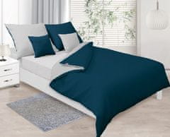 shumee Dvostranska posteljna garnitura saten 220x200 + 2x70x80 morje/siva MATEX
