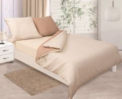 shumee Dvostranska posteljna garnitura saten 220x200 + 2x70x80 svetlo/temno bež MATEX