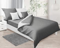 shumee Dvostranska posteljna garnitura iz satena 140x200 + 70x80 bela/siva MATEX