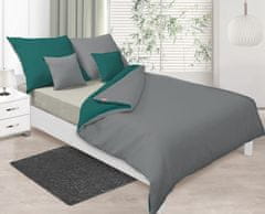 shumee Dvostranska posteljnina iz satena 140x200 + 70x80 flaš. MATEX zelena/temno siva