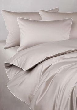 shumee Posteljnina iz satena SAN ANTONIO, latte bež z belim robom, 220x200 MARO HOME