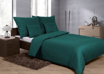 shumee Posteljna garnitura iz bombažnega satena 220x200 + 2x70x80 + 2x40x40 zelena_34 MATEX