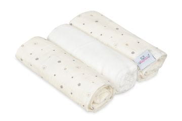 BabyMatex Plenica 70x80 MUSLIN DESIGN 3 kos. Zvezdice
