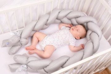 shumee Ščitnik za zibelko iz satena BRAID, dolžina 200 cm