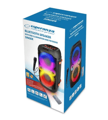 Esperanza Zvočnik bluetooth SINGER, 20W, FM, BT, MP3, RGB, mikrofon