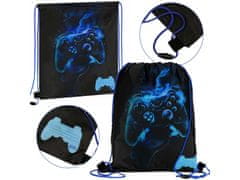 STARPAK Črno-modra torba za čevlje za telesna vzgoja, šolska torba na rami za igralca, krmilnik igre, gamepad 32x38 cm