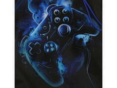 STARPAK Črno-modra torba za čevlje za telesna vzgoja, šolska torba na rami za igralca, krmilnik igre, gamepad 32x38 cm