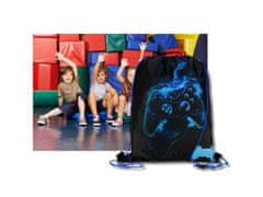 STARPAK Črno-modra torba za čevlje za telesna vzgoja, šolska torba na rami za igralca, krmilnik igre, gamepad 32x38 cm