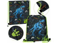 STARPAK Črna torba za čevlje za telesna vzgoja, Dinozaver šolska torba na rami za dečka 32x38 cm