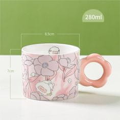 Luniks Cvetlični lonček z žličko 280 ml + darilna škatla-ROZA