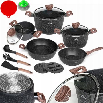 shumee Set MARMORNIH LONČEK LONČKI marmor INDUKCIJA