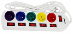 shumee POWER STRIP 3m podaljšek, stikala, 5 vtičnic + epruveta