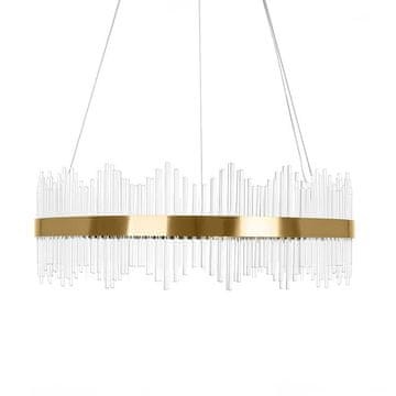shumee Delhi Crystal Rods - lestenec 800x260 mm, LED 55W, medenina