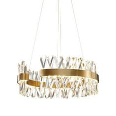shumee Amsterdam - Lestenec 600x260 mm, LED 50W, brušena medenina, kristal K9