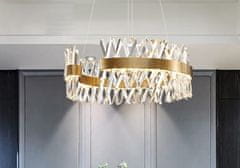 shumee Amsterdam - Lestenec 600x260 mm, LED 50W, brušena medenina, kristal K9
