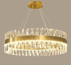 shumee Amsterdam - lestenec 60 cm, LED obroč 3 barve 50 W, brušena medenina K9 kristal