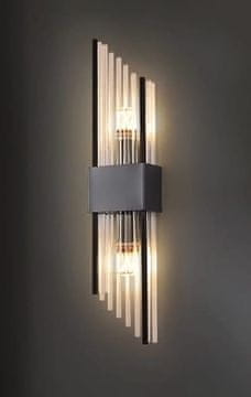 shumee Slash - velika kristalna stenska svetilka črna 550x120 mm, 2xE14, 40W, črna