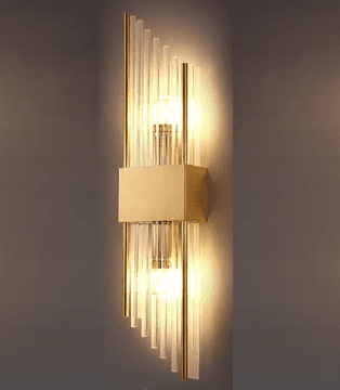 shumee Slash - velika stenska svetilka Crystal Gold 500x120 mm, 2xE14, 40W, zlata