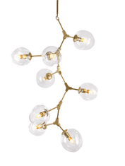 shumee Chemistry gold vertical - moderna navpična viseča svetilka z 8 žarnicami