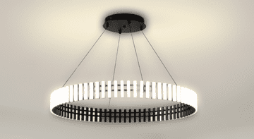 shumee Klavia 60 - Moderna LED svetilka na obroč, črna 60 cm