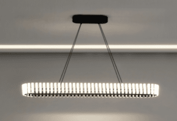 shumee Klavia 90 Long - moderna LED svetilka za jedilnico črna 90 cm