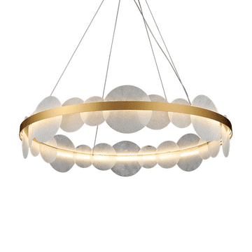 shumee Nube Viseča svetilka 60 cm 75 W LED Medenina Bela Nastavljiva 3000K-6000K