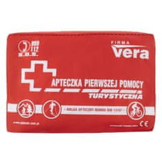 shumee Vera komplet prve pomoči, turistično kolo, rdeče barve, standard DIN 13167