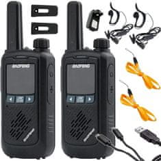 shumee Baofeng BF-T17 walkie-talkie, polnilna, micro-USB, črna, 2 kosa, walkie talkie