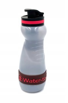 shumee Filter Bottle WTG 55CL SugarCane Henna Water-to-Go 550 ml črna/rdeča steklenica s filtrom
