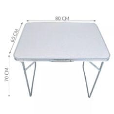 shumee Zložljiva miza za kampiranje Trizand aluminij višina 70 cm, plošča 60 x 80 cm