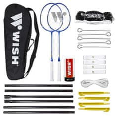 shumee ALUMTEC 5566 KOMPLET ZA BADMINTON MODER 2KOM + ČOLNIČKI 3KOM + MREŽA + VRNICE ZA ŽELJE