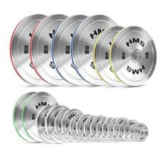 shumee KOMPLET KALIBRIRANIH PLOŠČ TOS OLYMPIC STEEL 2 x 0,25 - 25 KG (168 KG) HMS