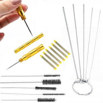 shumee Rosfix Punch + Ropotulje, čopiči za čiščenje lakirne pištole 5 kom. + Kovinske ropotulje 5x + Rosfix prstni filter 100 mesh, rumen za lakirno enoto