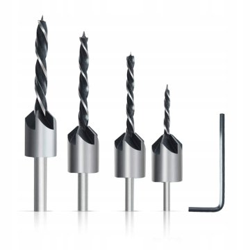 Rosfix Komplet 4 ugreznih svedrov 3-6 mm + ključ