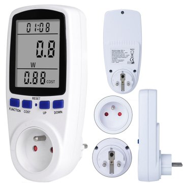 shumee Digitalni vatmeter z ozemljitveno vtičnico