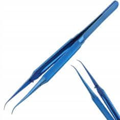 shumee BT-15 Precision titanium pinceta ukrivljena (modra)