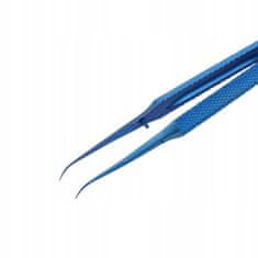 shumee BT-15 Precision titanium pinceta ukrivljena (modra)